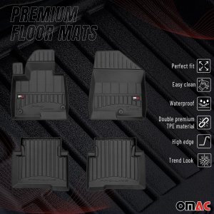 Hyundai Santa Fe Floor Mat - Omac - Premium TPE - Black - '13-'18